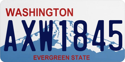 WA license plate AXW1845
