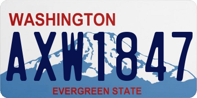 WA license plate AXW1847