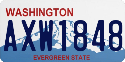 WA license plate AXW1848