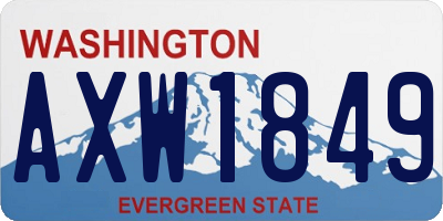 WA license plate AXW1849
