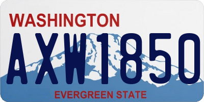 WA license plate AXW1850