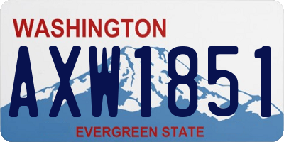 WA license plate AXW1851
