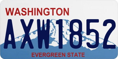WA license plate AXW1852
