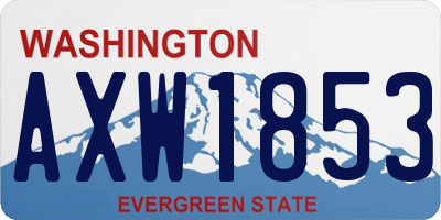 WA license plate AXW1853
