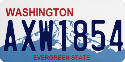 WA license plate AXW1854