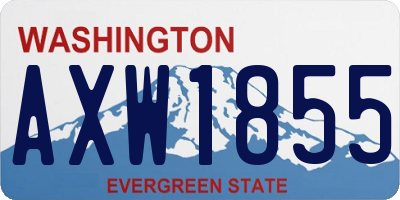 WA license plate AXW1855