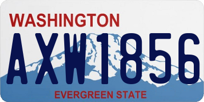 WA license plate AXW1856