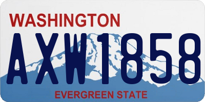 WA license plate AXW1858