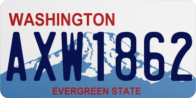 WA license plate AXW1862