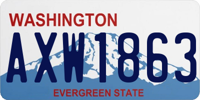 WA license plate AXW1863