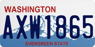 WA license plate AXW1865