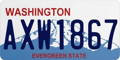WA license plate AXW1867