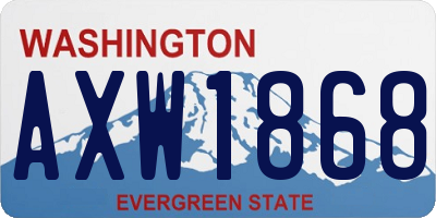 WA license plate AXW1868