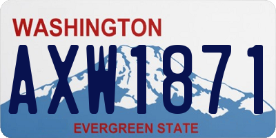 WA license plate AXW1871