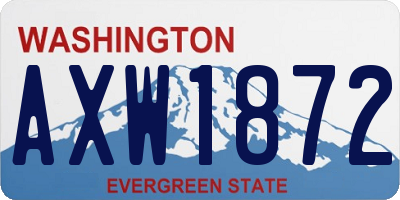 WA license plate AXW1872