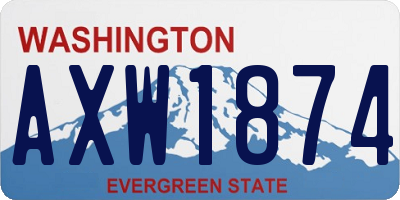 WA license plate AXW1874