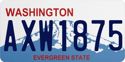 WA license plate AXW1875