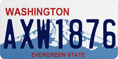 WA license plate AXW1876