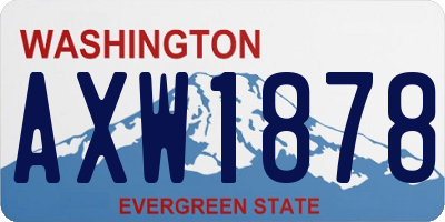 WA license plate AXW1878