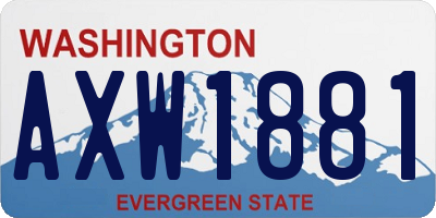 WA license plate AXW1881