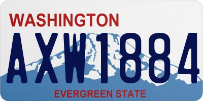 WA license plate AXW1884
