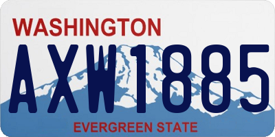 WA license plate AXW1885