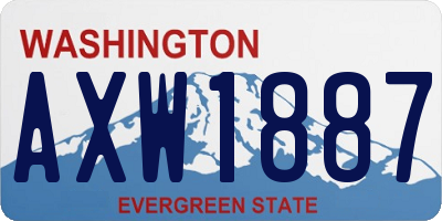 WA license plate AXW1887