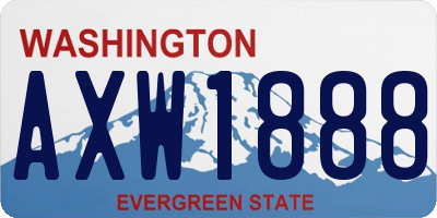 WA license plate AXW1888