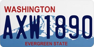 WA license plate AXW1890