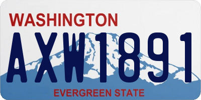 WA license plate AXW1891