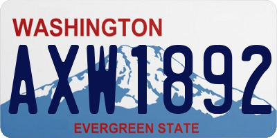 WA license plate AXW1892