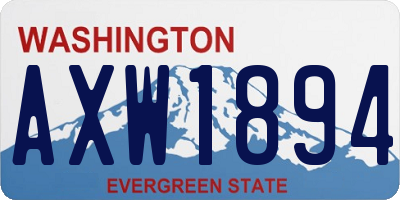 WA license plate AXW1894