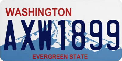 WA license plate AXW1899
