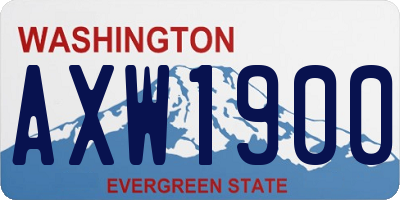 WA license plate AXW1900
