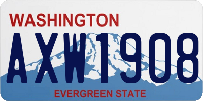 WA license plate AXW1908