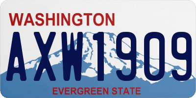 WA license plate AXW1909