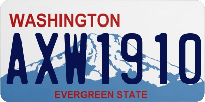 WA license plate AXW1910