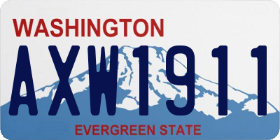 WA license plate AXW1911