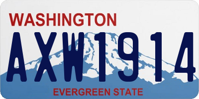 WA license plate AXW1914
