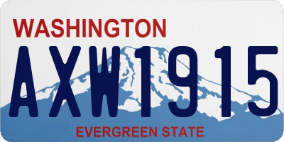 WA license plate AXW1915