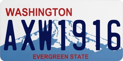 WA license plate AXW1916