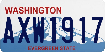 WA license plate AXW1917