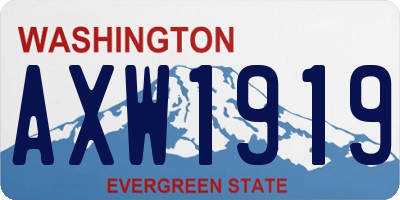 WA license plate AXW1919