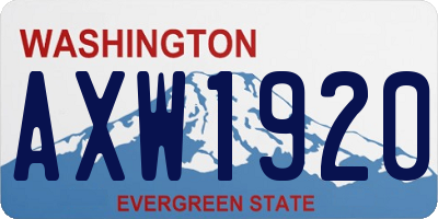 WA license plate AXW1920