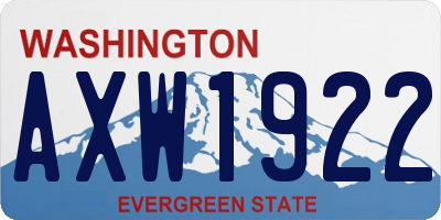 WA license plate AXW1922