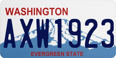 WA license plate AXW1923