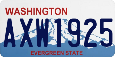 WA license plate AXW1925
