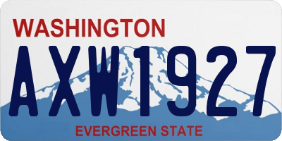WA license plate AXW1927