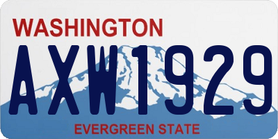 WA license plate AXW1929
