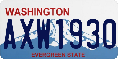 WA license plate AXW1930